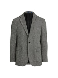 Blazer Polo à chevrons en laine - Black & Cream