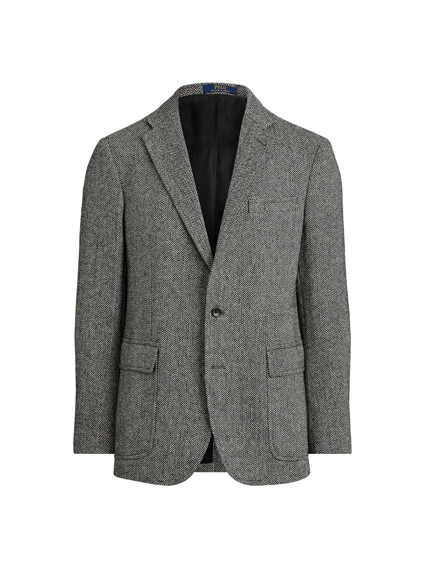 Blazer Polo à chevrons en laine - Black & Cream