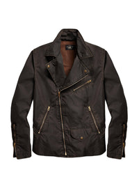 Veste moto en sergé - Vintage Black