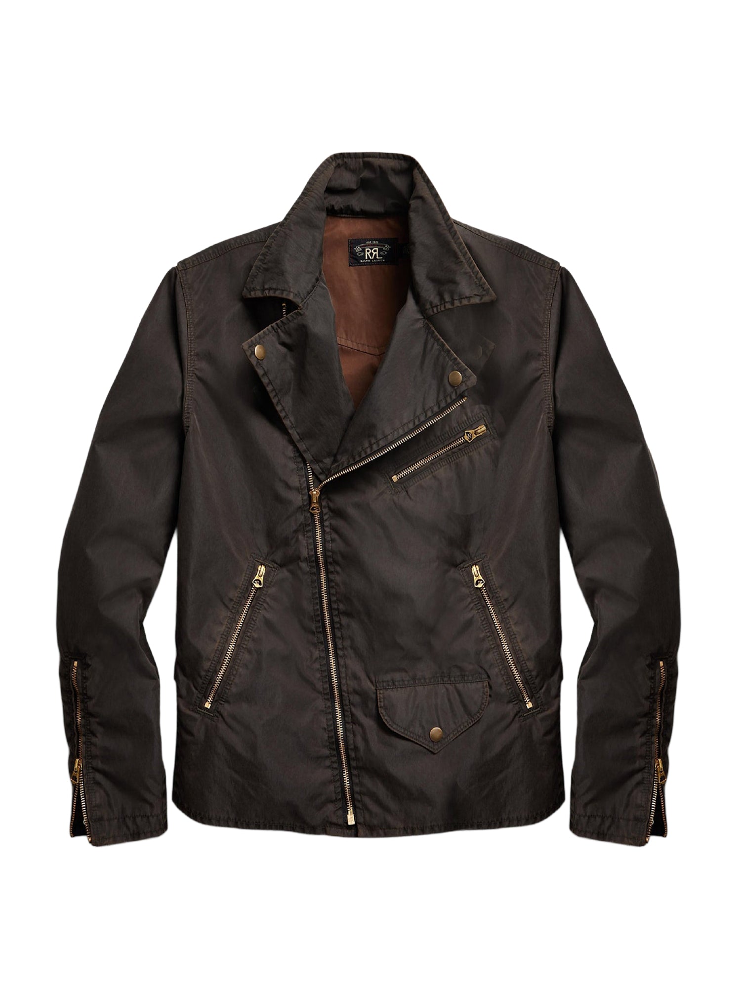 Veste moto en sergé - Vintage Black