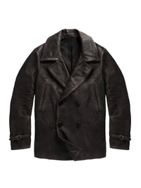 Caban en cuir - Black Over Brown