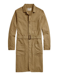 Manteau rayé en lin - Tan & Multicolore
