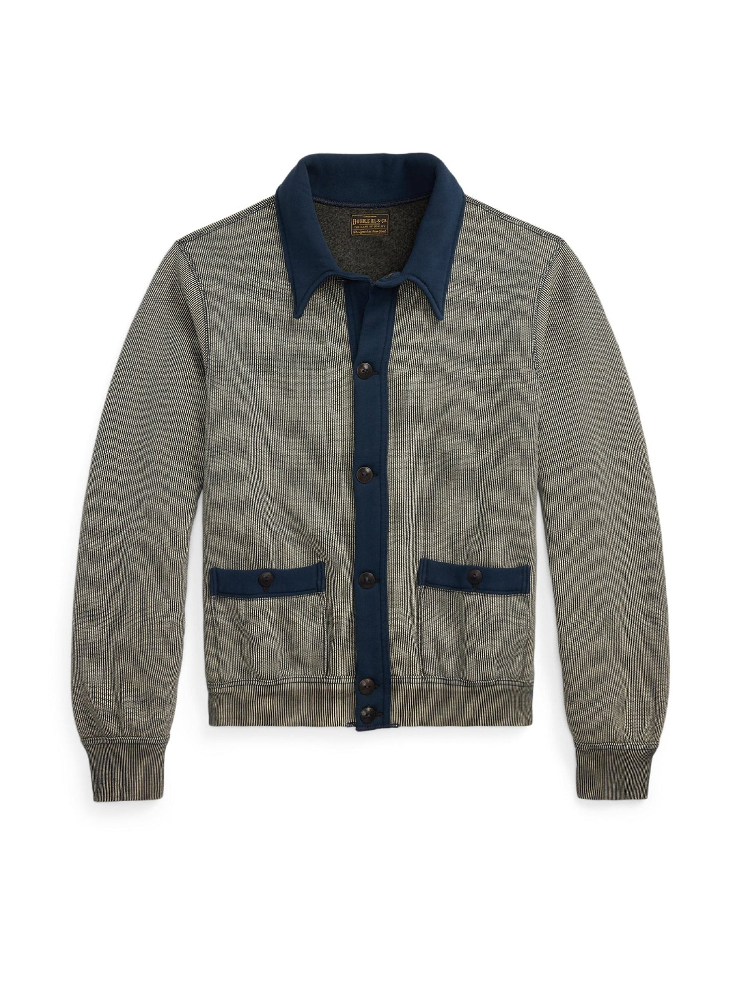 Cardigan en jacquard rayé - Navy & Multicolore
