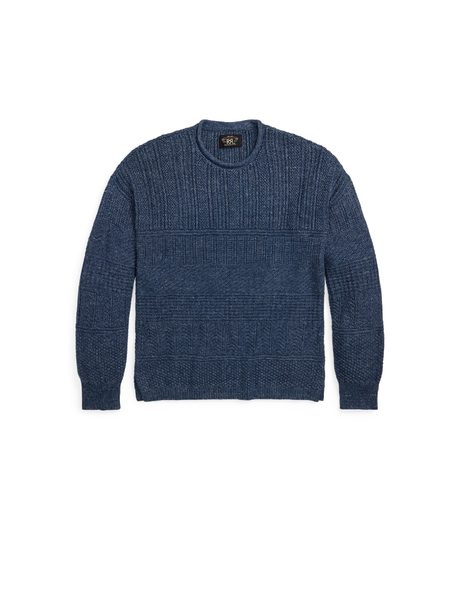 Pull à col roulotté en lin mélangé - Blue & Multicolore