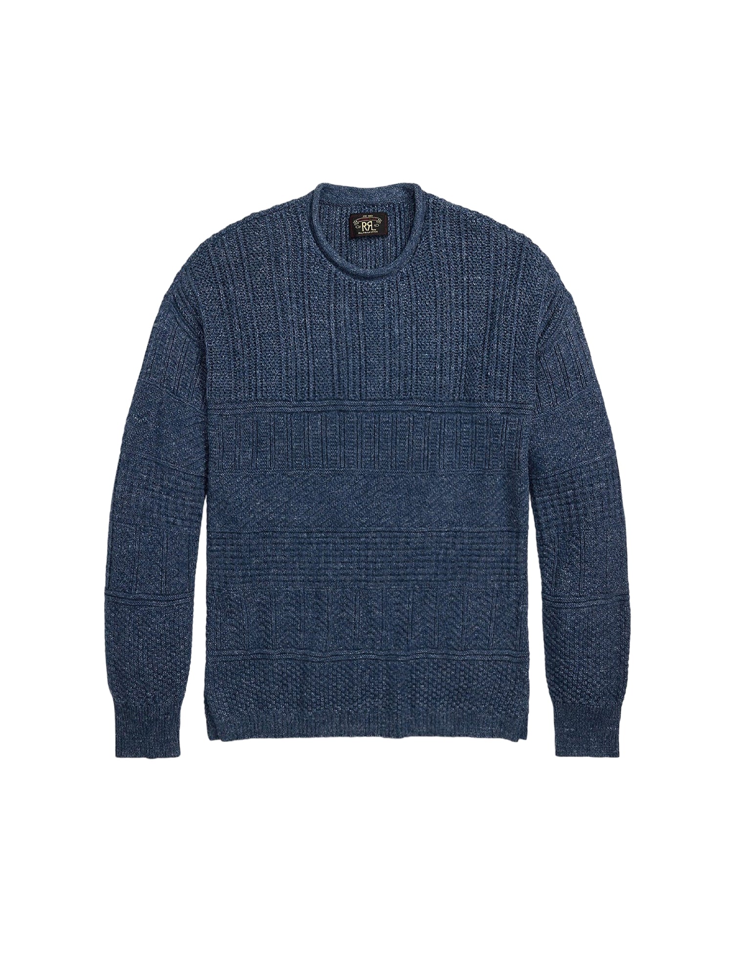 Pull à col roulotté en lin mélangé - Blue & Multicolore