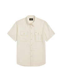Chemise workwear à lisière selvedge - Natural & Off-White