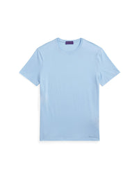 Round-neck T-shirt in Scottish yarn - Chambray Blue