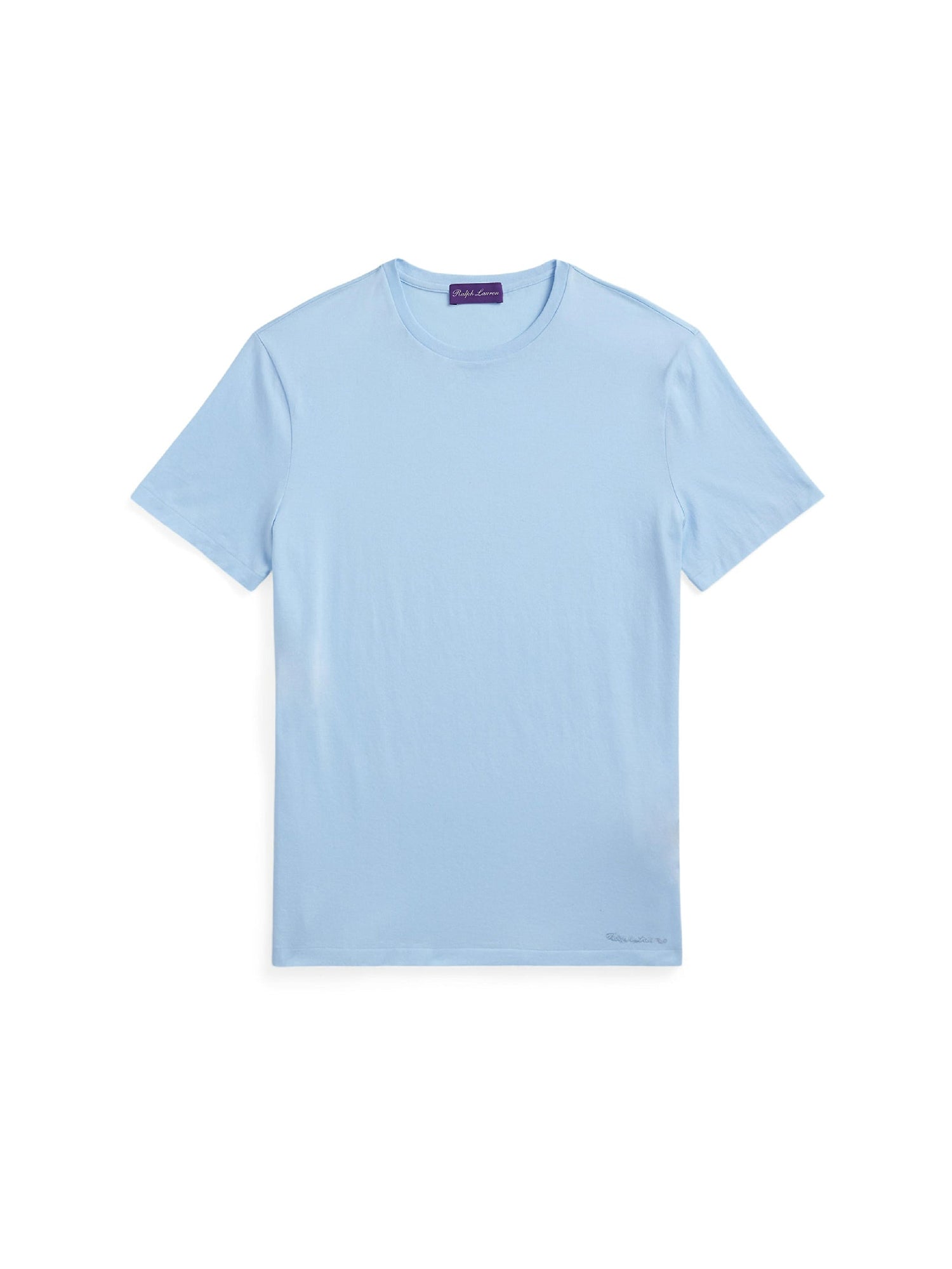 Round-neck T-shirt in Scottish yarn - Chambray Blue