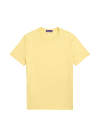 Round-neck T-shirt in Scottish yarn - Lemon Meringue