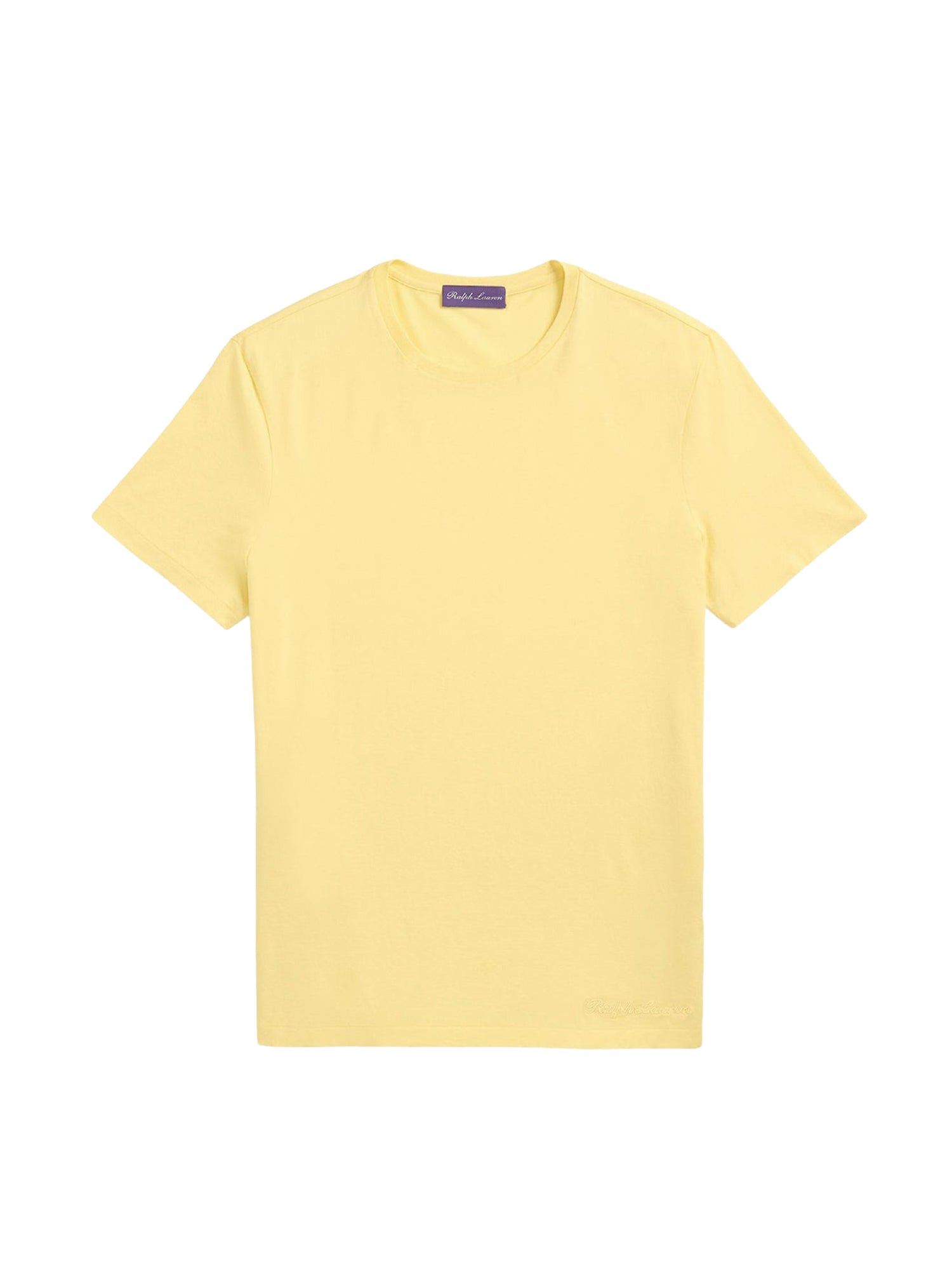 Round-neck T-shirt in Scottish yarn - Lemon Meringue