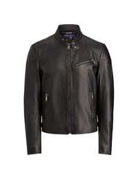 Randall biker jacket with leather zips - Black