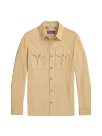 Barron suede overshirt - Oyster Tan