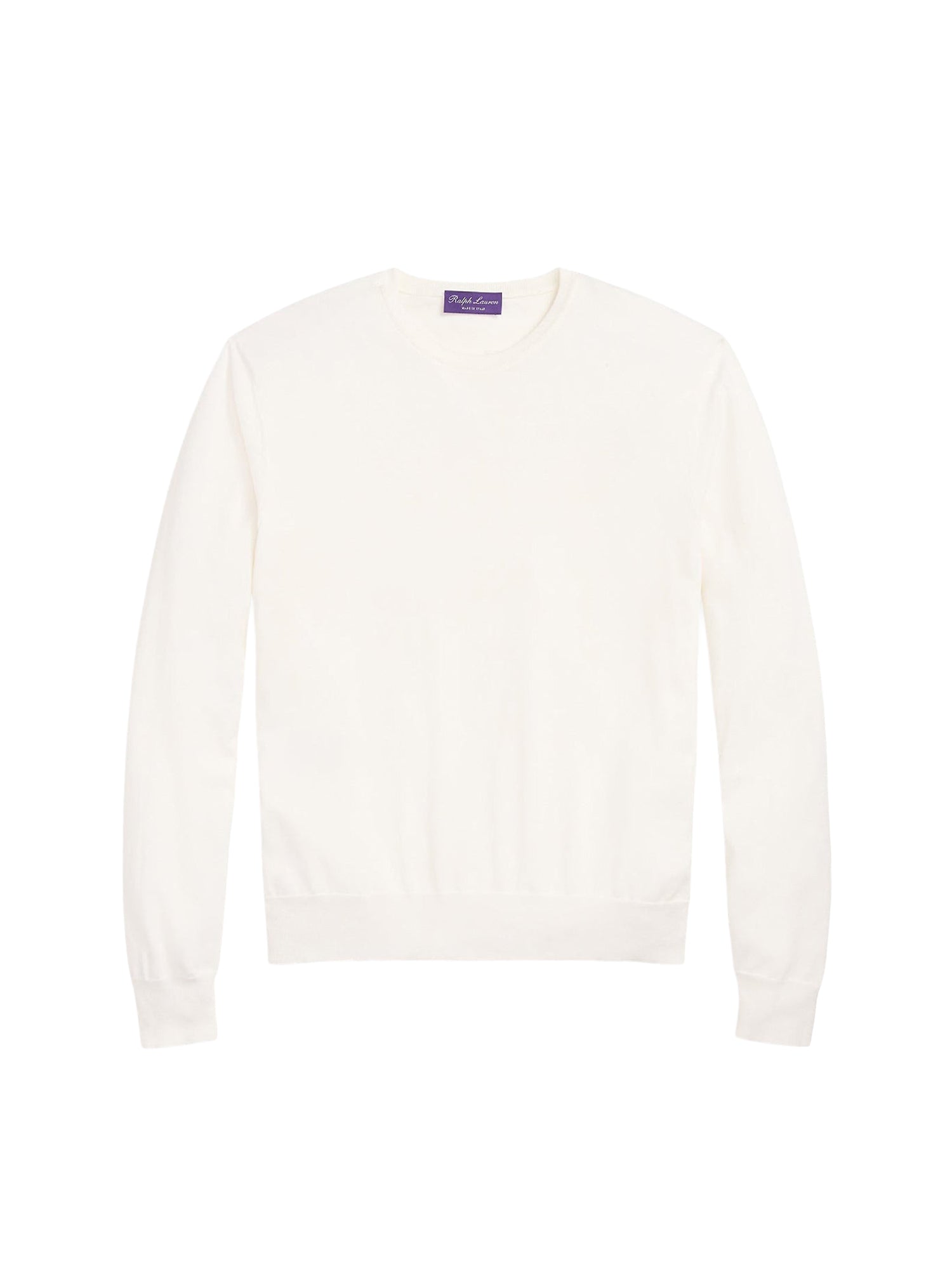 Pull col rond en coton - Optic White