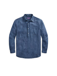 1pcs / NEW // DARK INDIGO SPORT SHIRT LONG SLEEVE RYLAND TUNIC