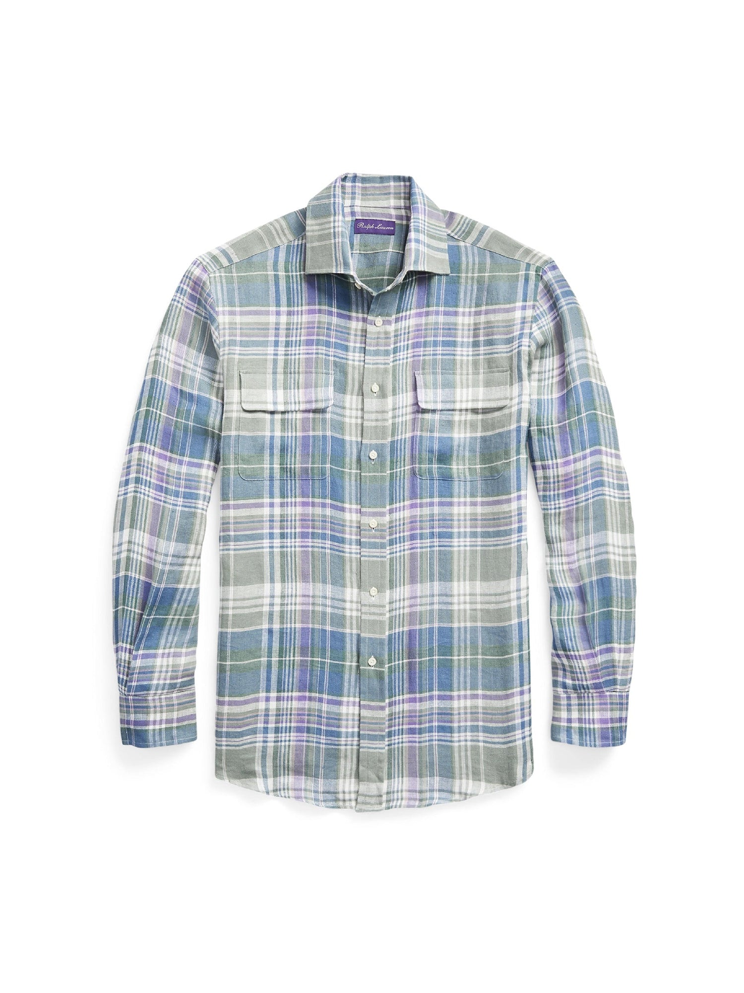 Tartan linen twill shirt - Multicolour