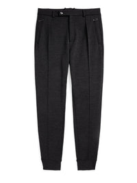 Pantalon maille double en laine - Charcoal Melange