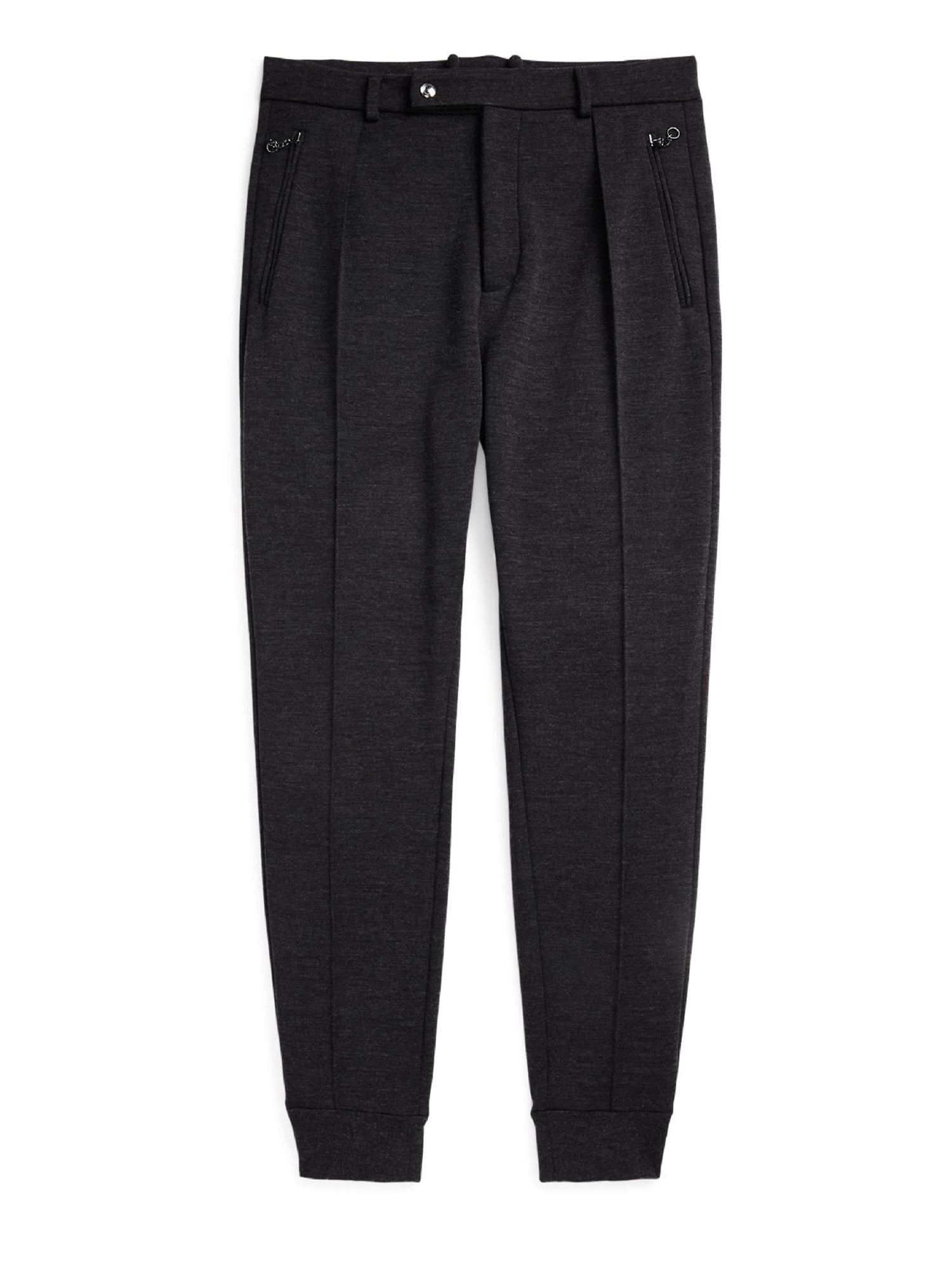 Pantalon maille double en laine - Charcoal Melange