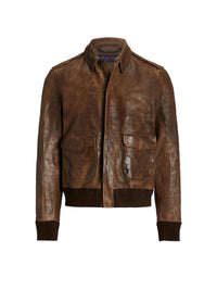 Veste d'aviateur Ridley en cuir  - Vintage Brown