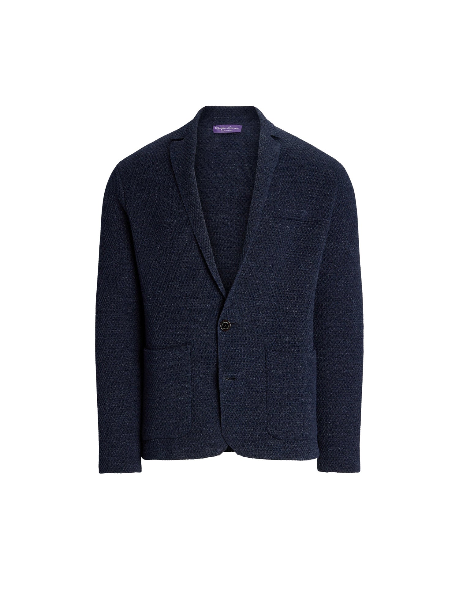 Cardigan blazer en lin mélangé texturé - Royal Navy Heather