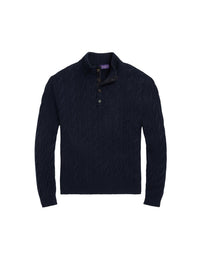 Pull torsadé à col cheminée en cachemire - Classic Chairman Navy