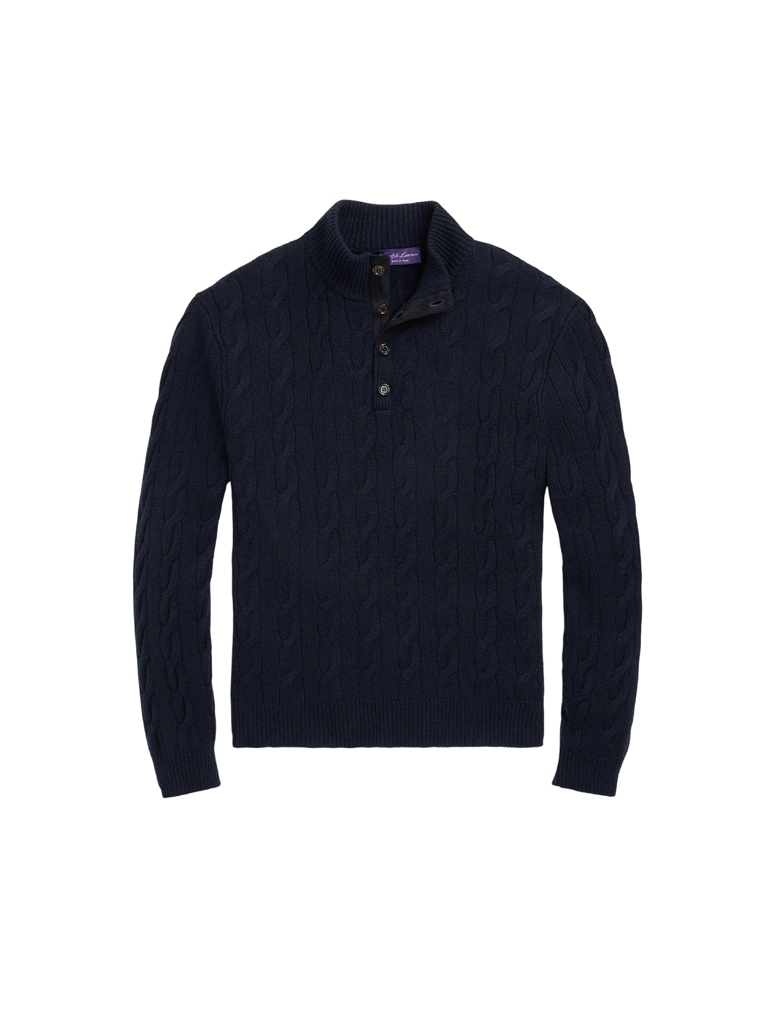 Pull torsadé à col cheminée en cachemire - Classic Chairman Navy