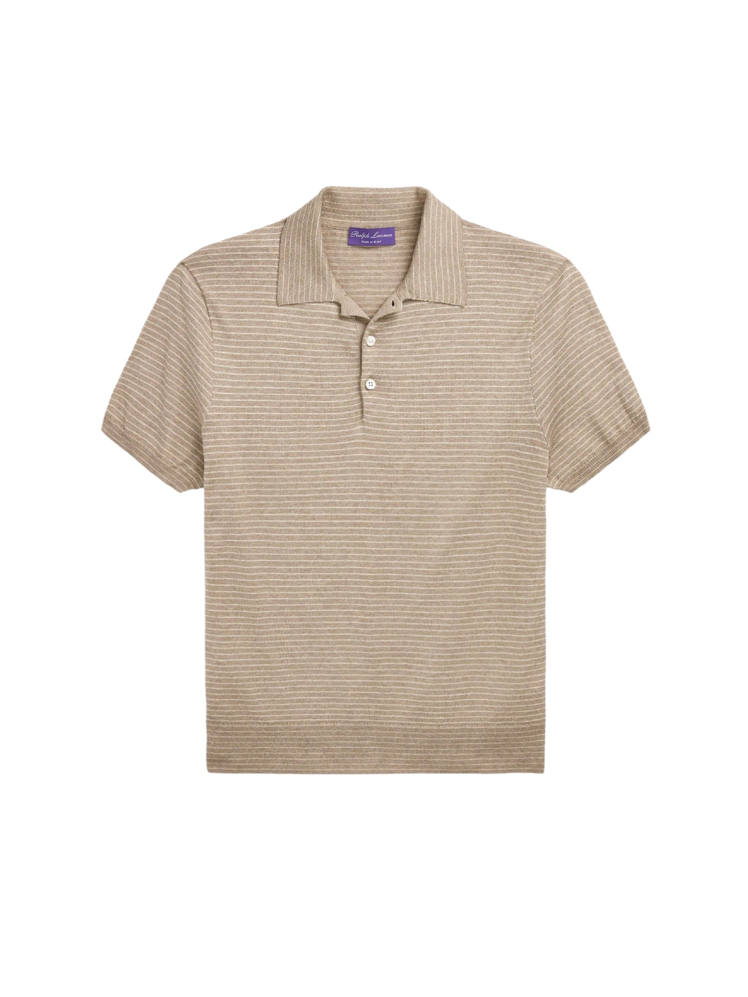 Pull rayé col polo en soie - Dark Oatmeal & Multicolore