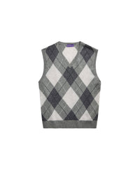 Pull débardeur en cachemire  - Light Grey Heather & Multicolore