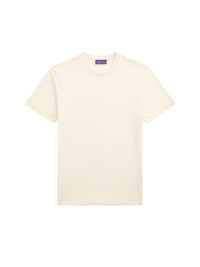 T-shirt à col rond en interlock  - Classic Cream