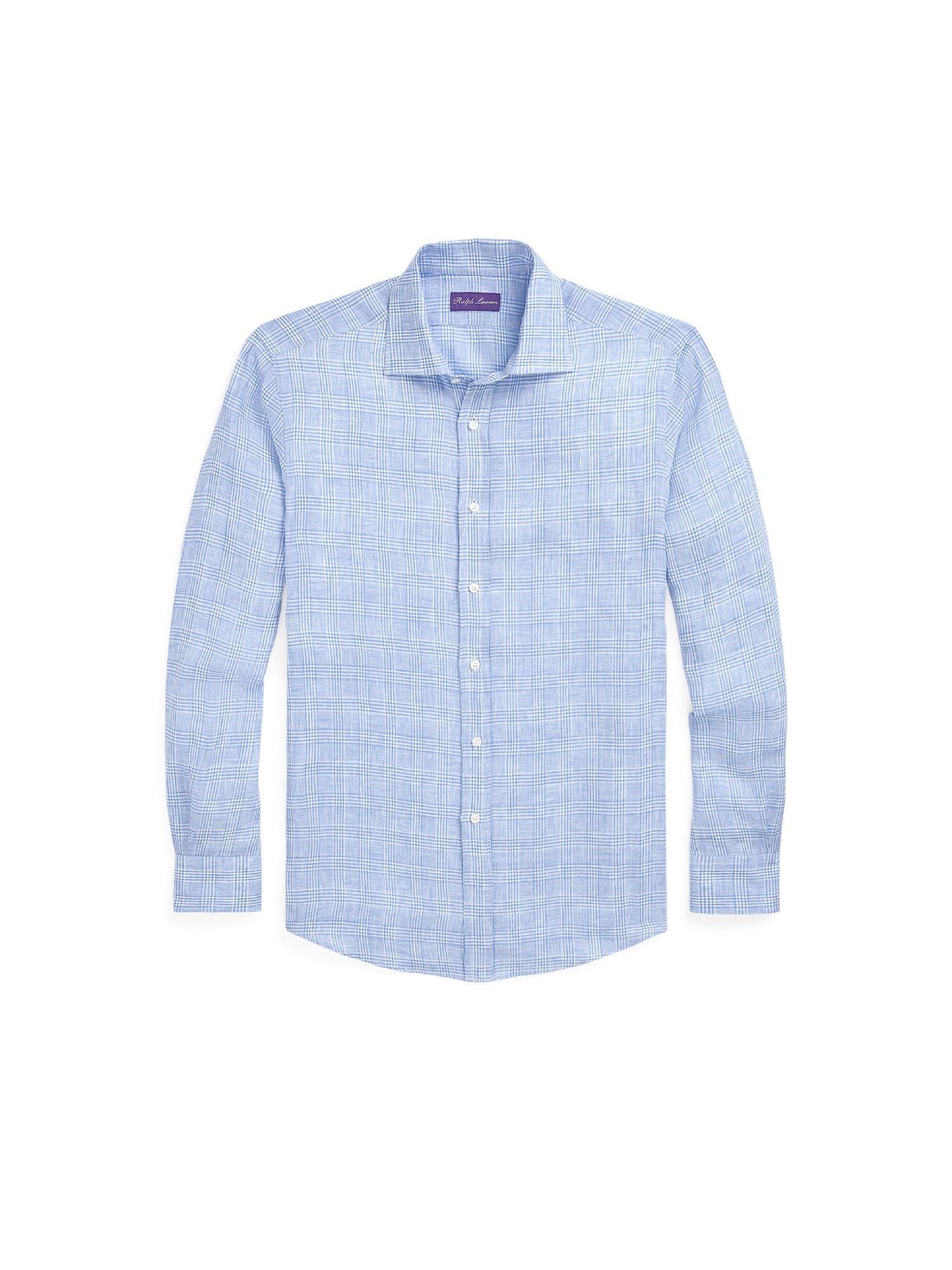 Chemise à motif prince-de-galles en lin - Blue