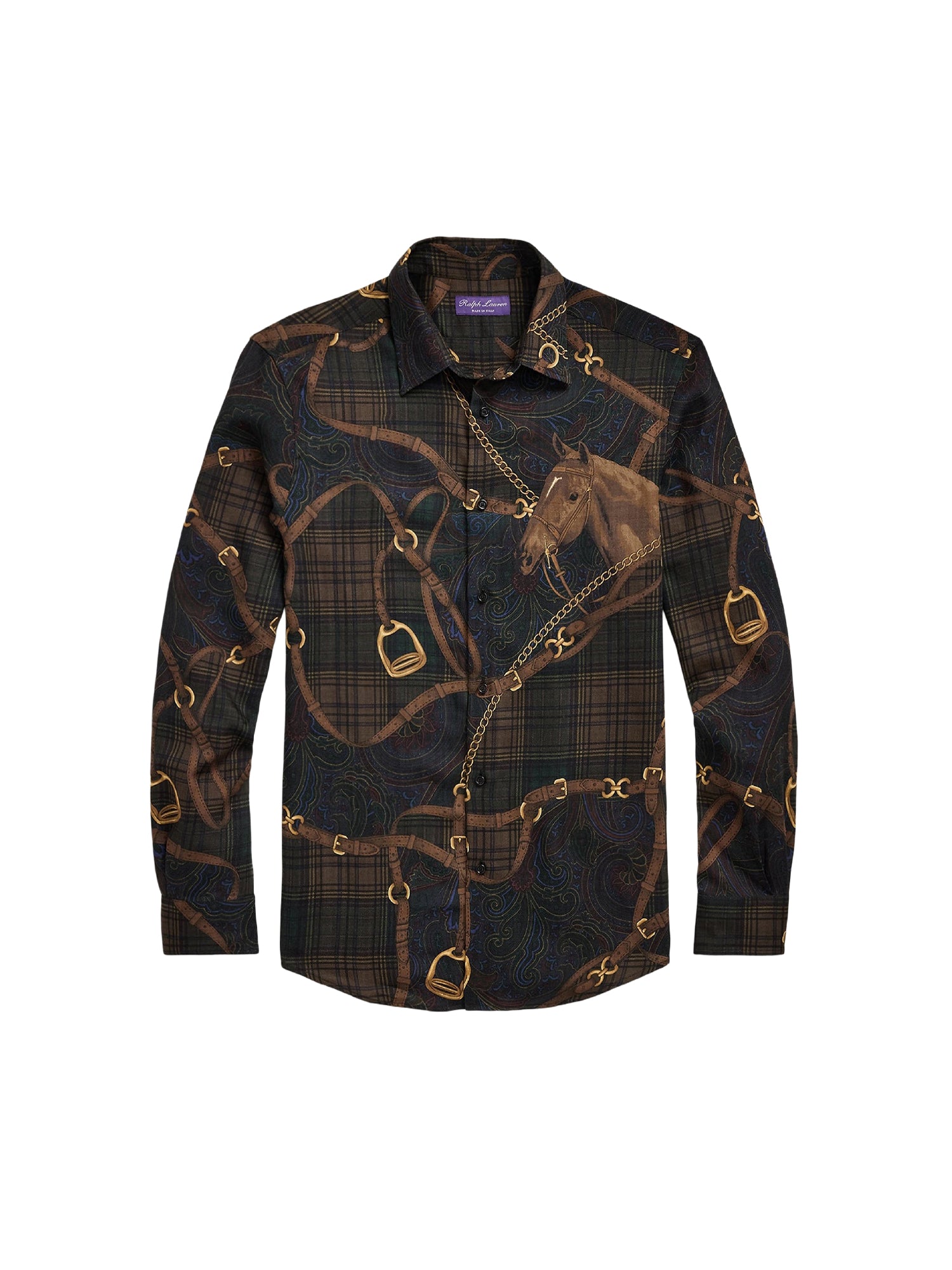 Cashmere and silk blend equestrian shirt - Multicolour