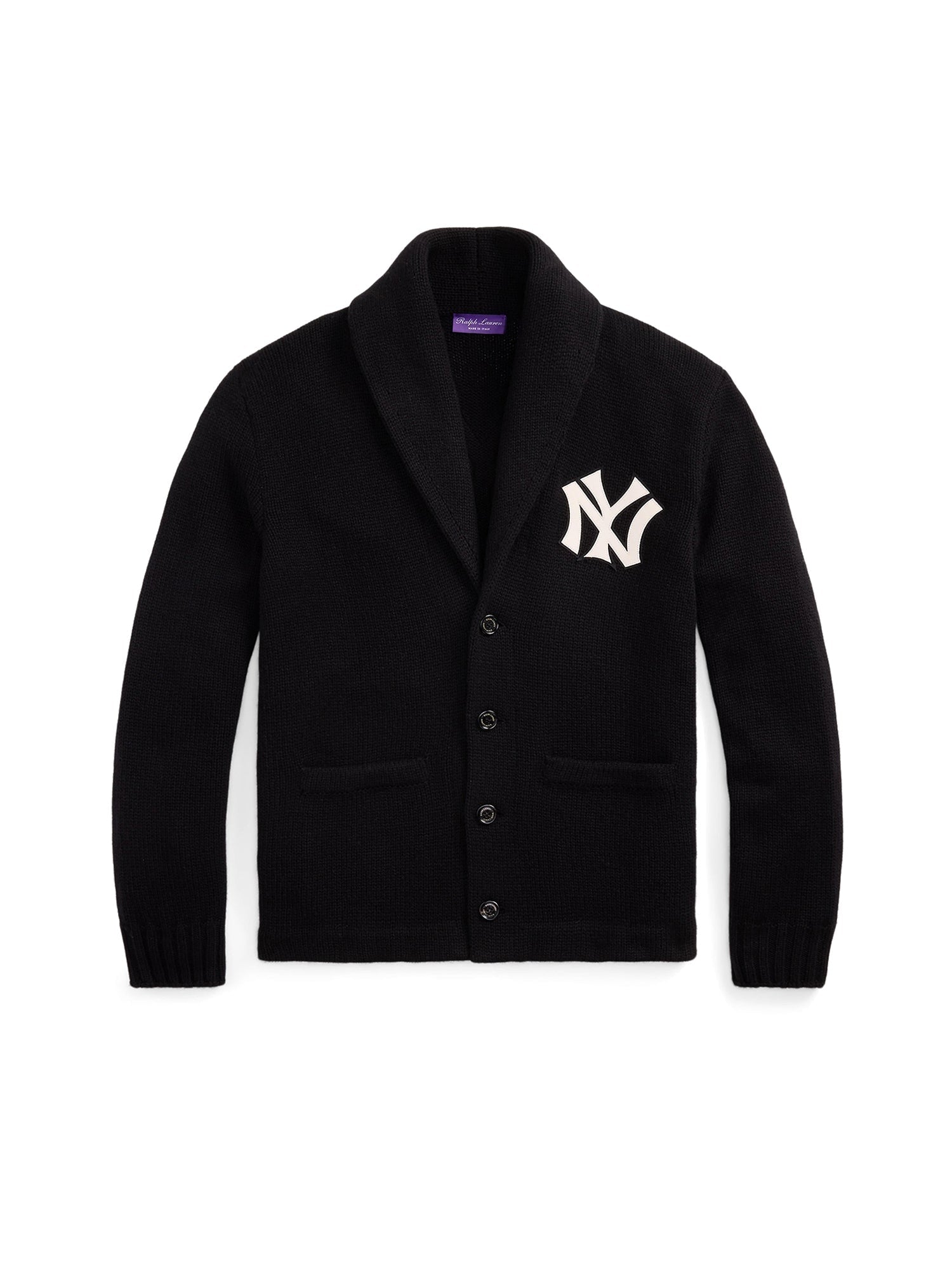 Cardigan Ralph Lauren Yankees en cachemire - Classic Black W & Cream