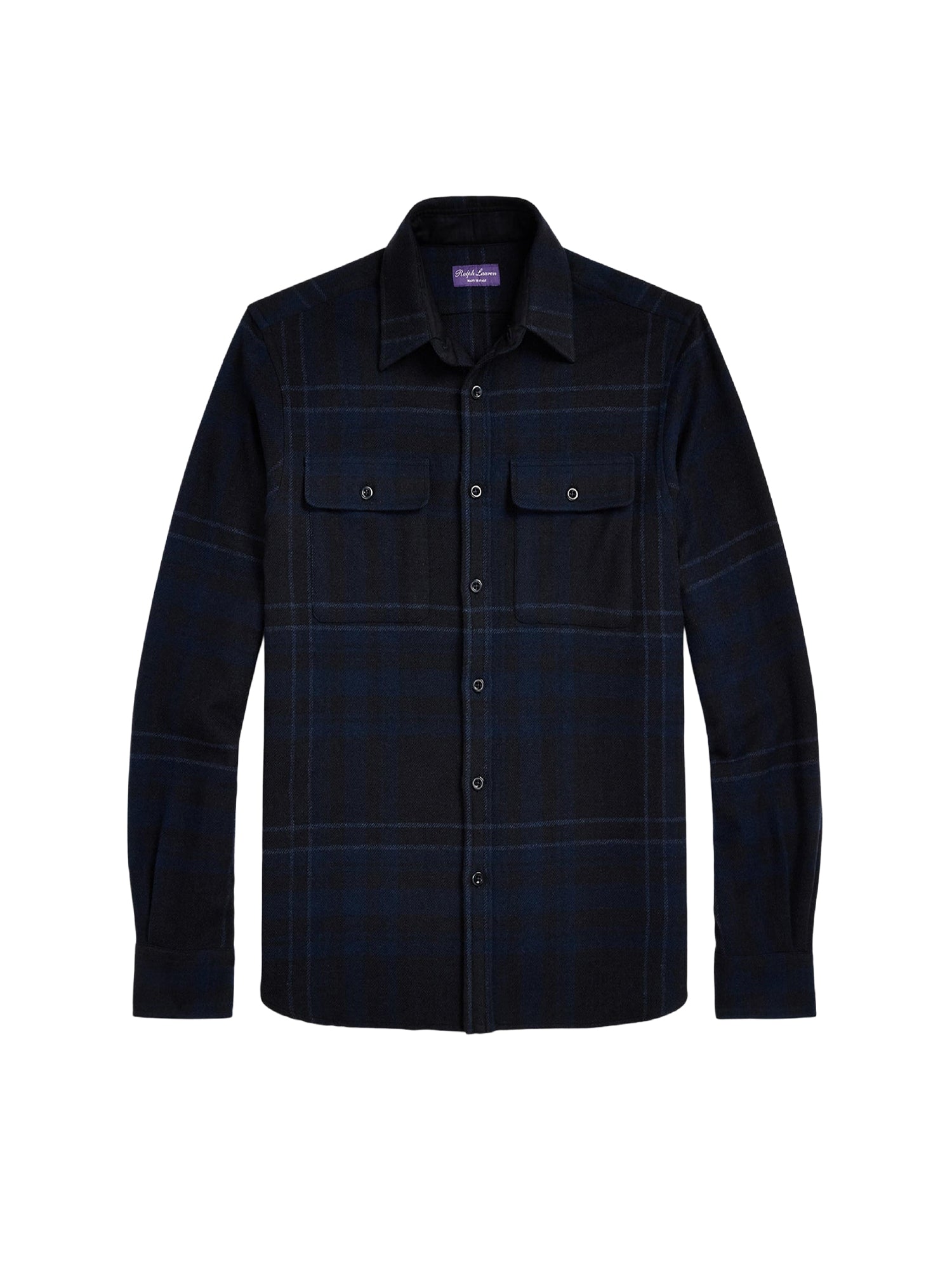 Wool tartan shirt - Navy