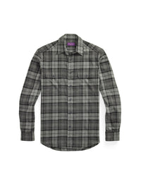 Chemise en sergé écossais - Grey Melange