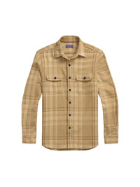 Wool tartan shirt - Camel
