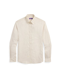 Flannel tattersall shirt - Camel, Brown & Cream