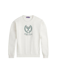 Sweat en coton et cachemire à écusson - Classic Cream