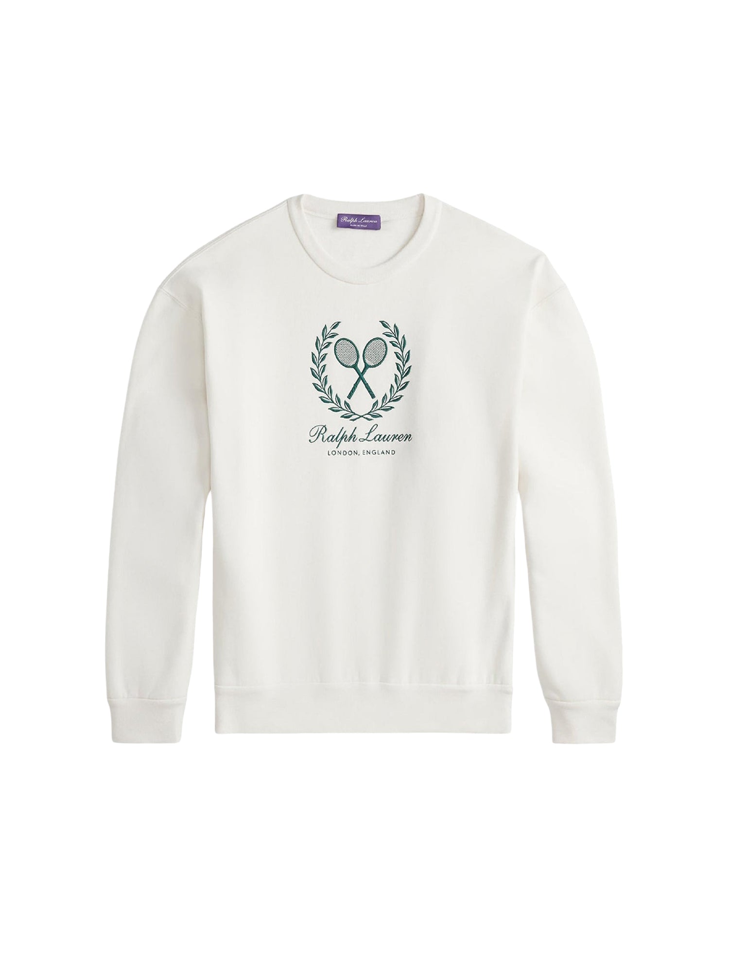 Sweat en coton et cachemire à écusson - Classic Cream