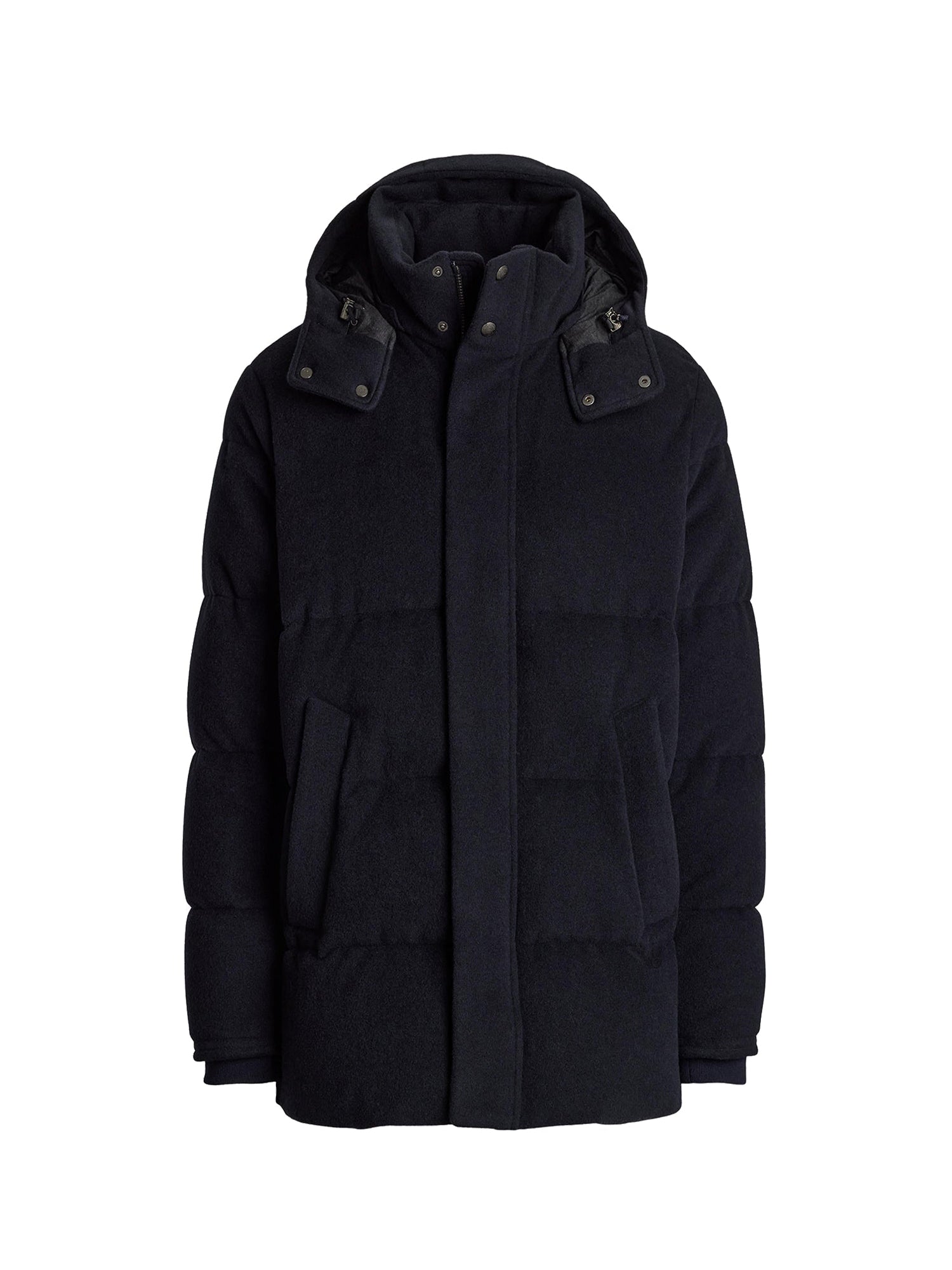 Wool blend hooded down jacket - Classic Chairman Navy
