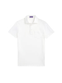 Polo lavé Custom Slim Fit en piqué - Classic White