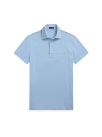 Polo lavé Custom Slim Fit en piqué - Chambray Blue