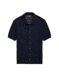 Cardigan texturé à manches courtes - Classic Chairman Navy