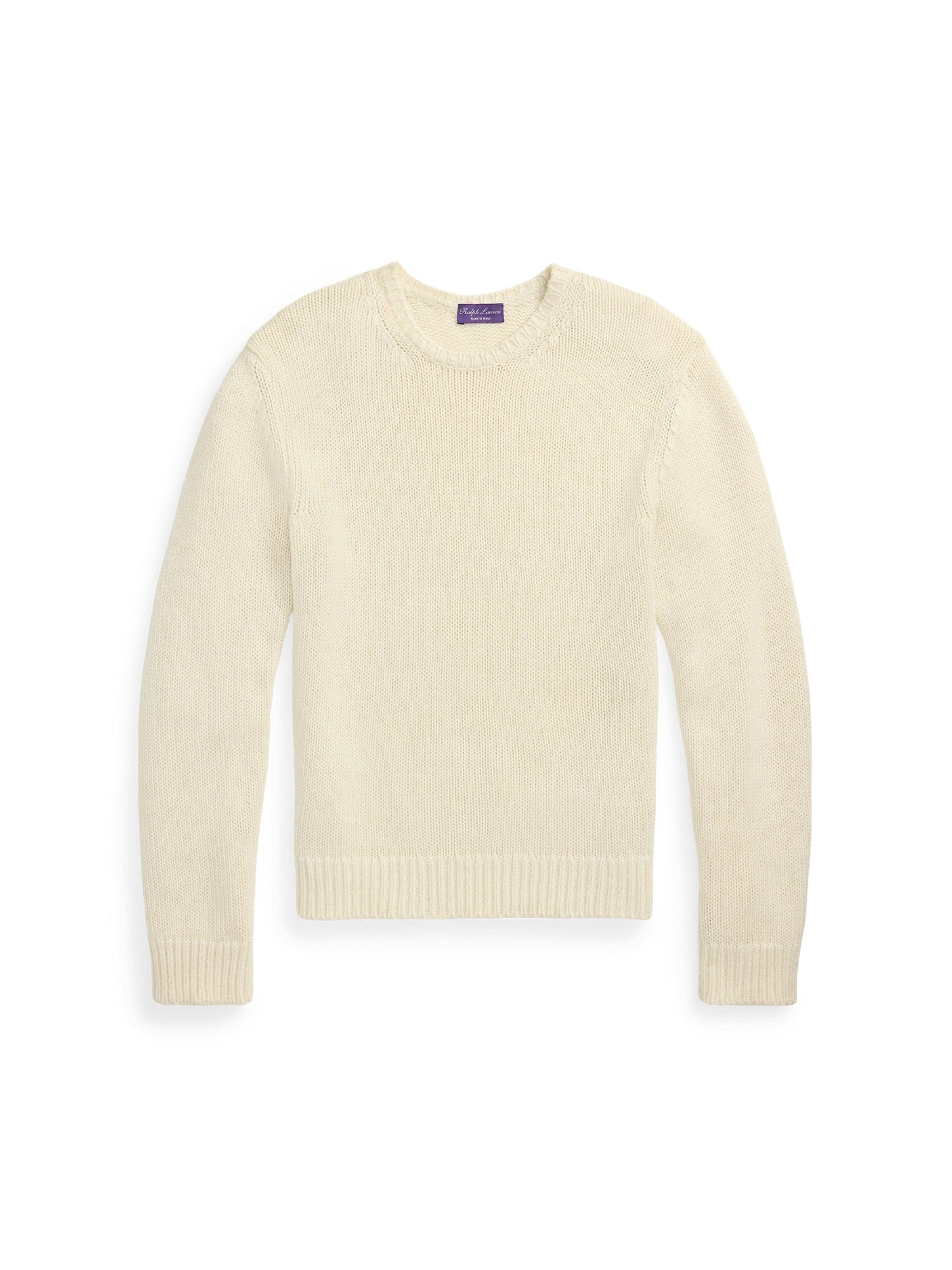 Cashmere and silk blend round-neck jumper - Limestone