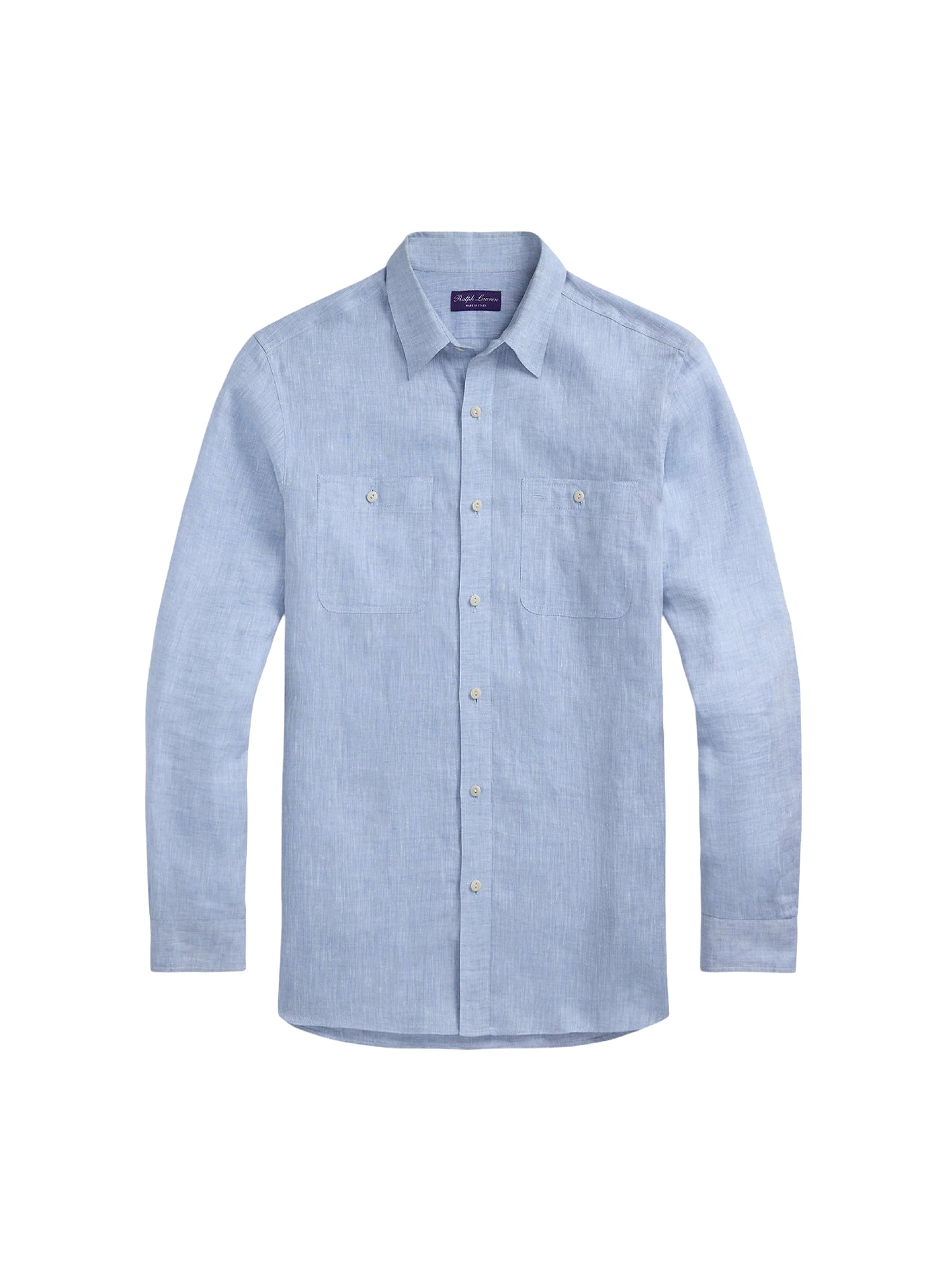 Linen and chambray shirt - Light Blue