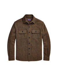 Wool and cashmere blend button-down sports shirt - Multicolour