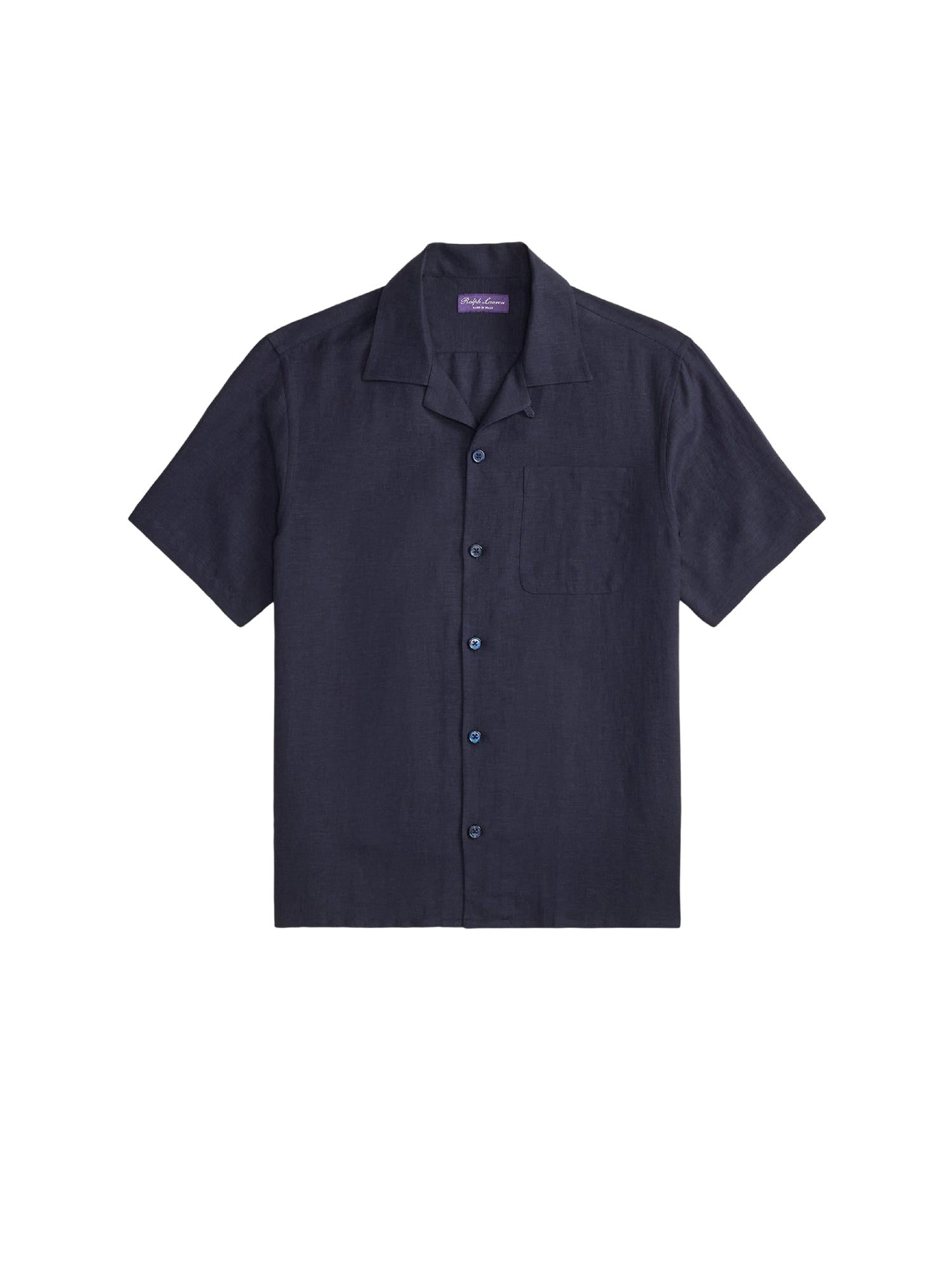 Silk and linen blend camp shirt - Classic Chairman Navy
