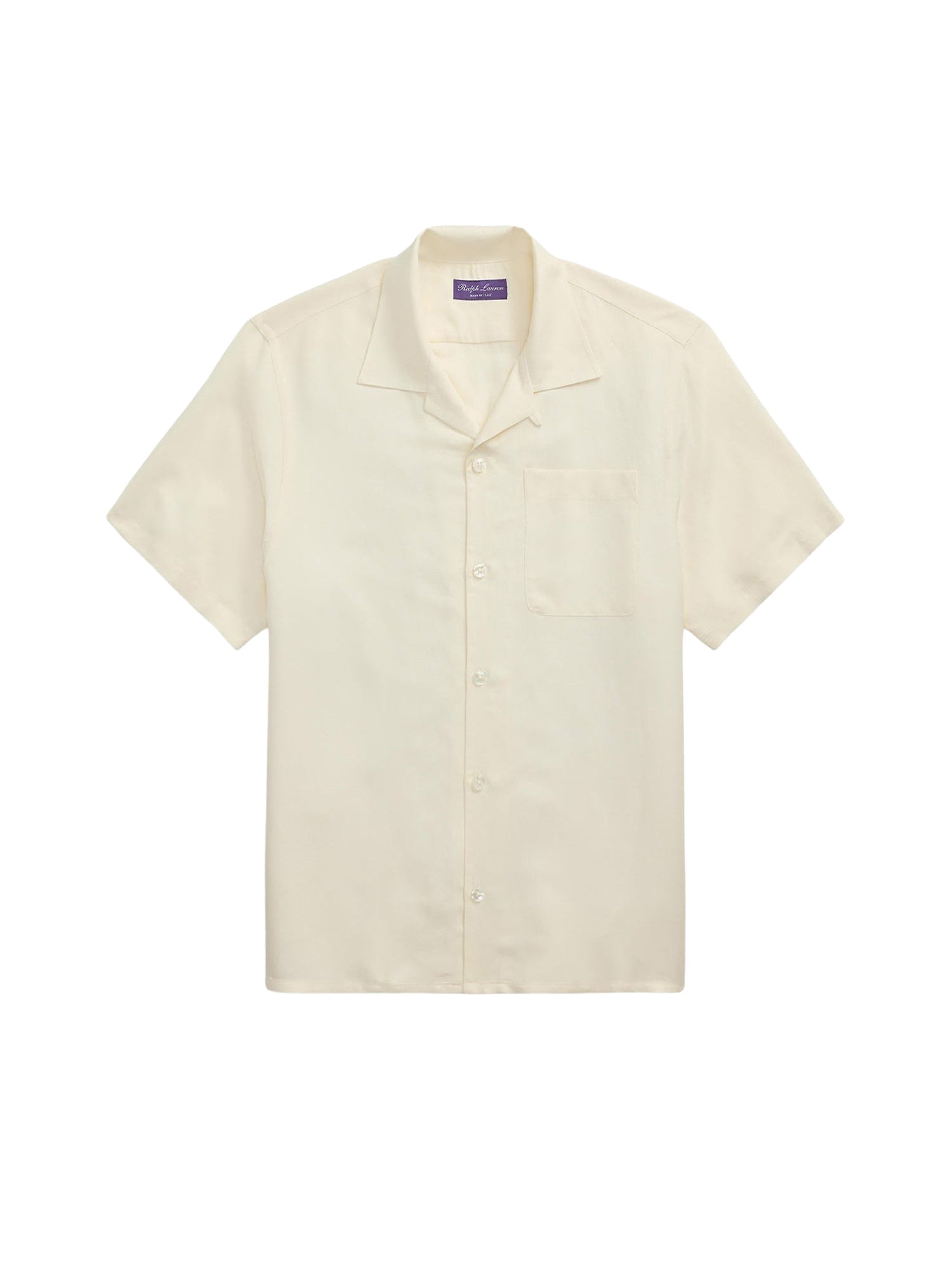 Chemise camp en soie et lin mélangé - Classic Cream