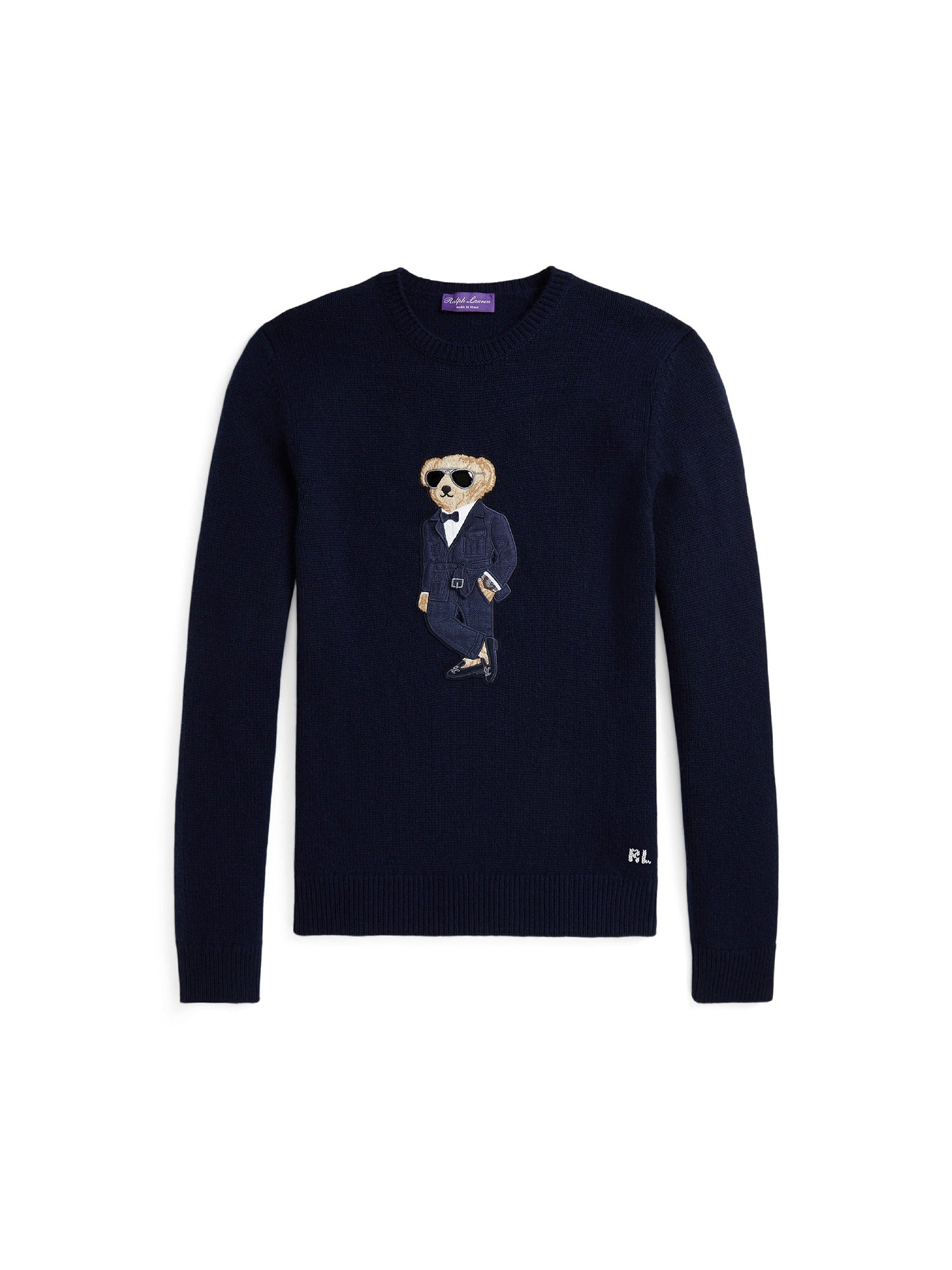 Pull à col rond en cachemire - Bleu marine
