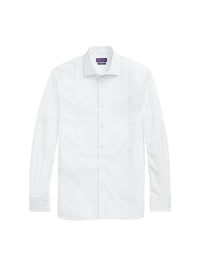 Dinner jacket shirt with piqué bib - White