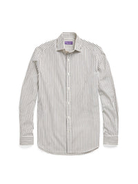 Striped poplin shirt - Warm White & Black