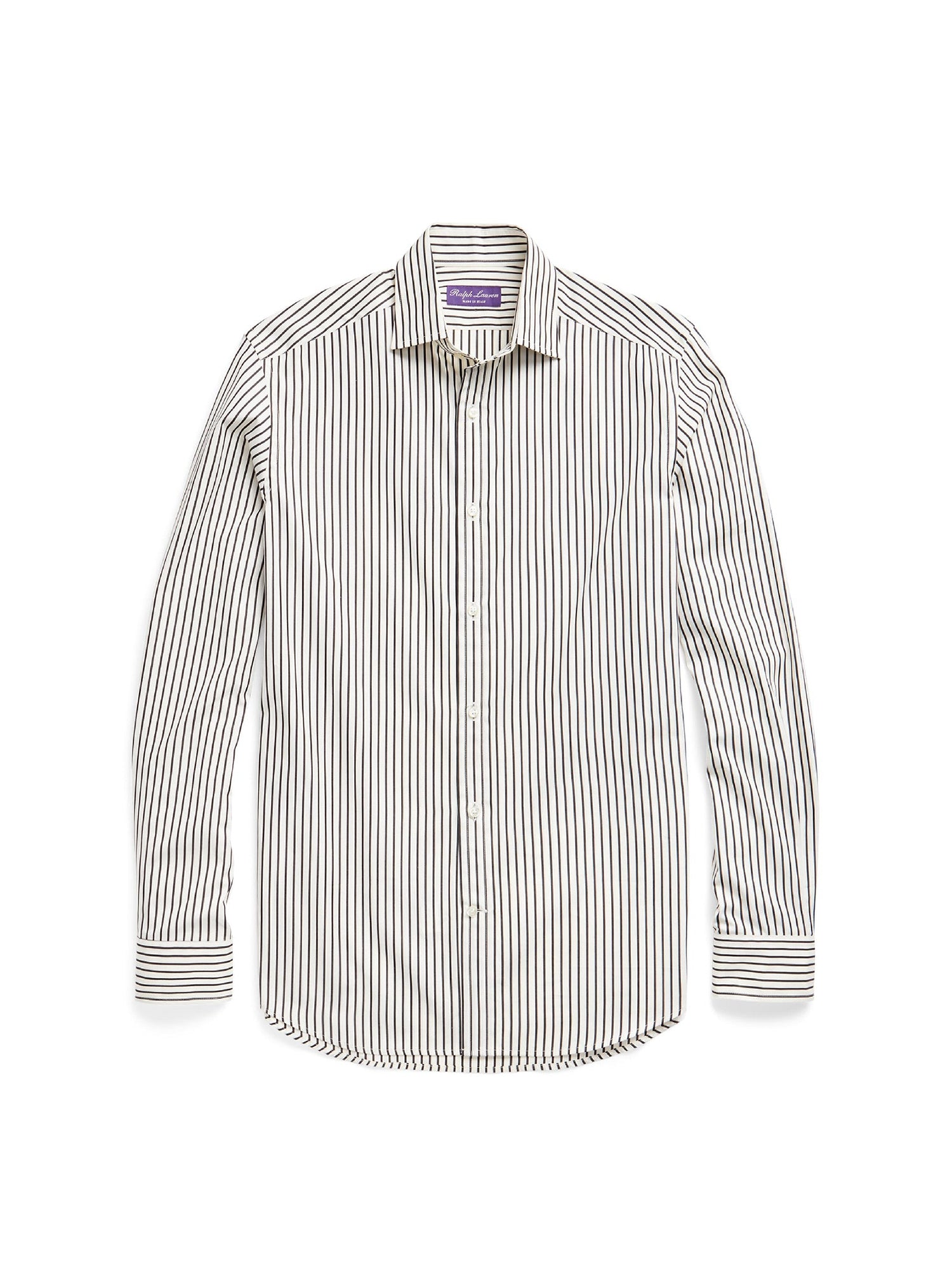 Striped poplin shirt - Warm White & Black